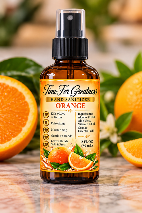 TIME FOR GREATNESS HAND SANITIZER (LEMON, LEMONGRASS & ORANGE